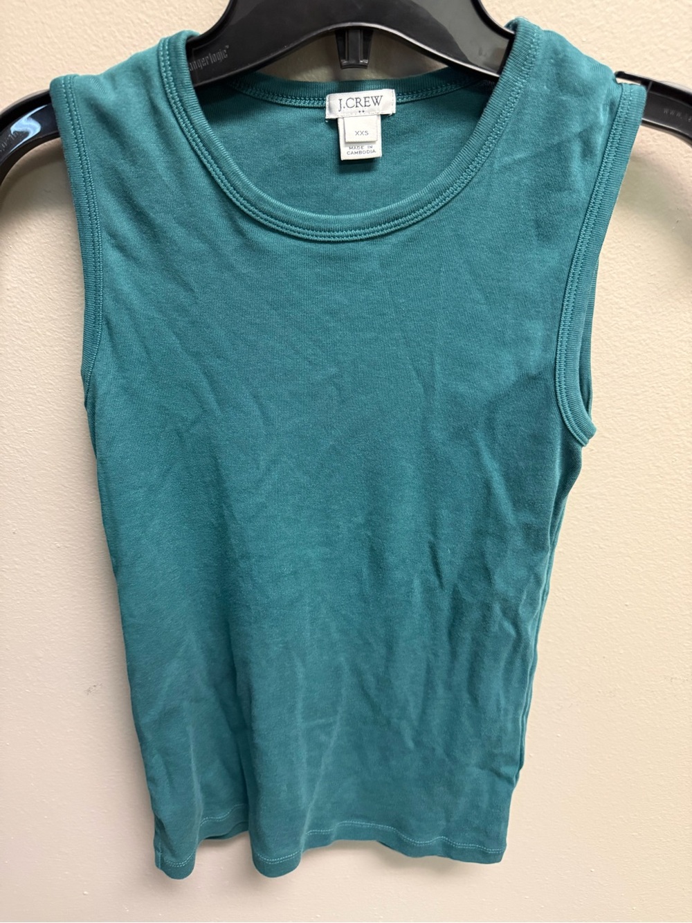 J. Crew Teal Cotton Crewneck Tank